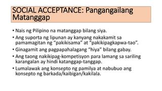 Para mapunan ang pangangailang in English with examples.
